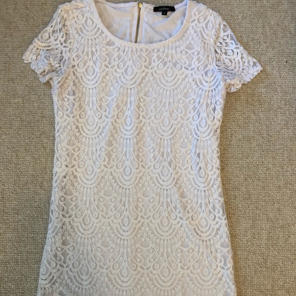 White, Lace, Shift dress